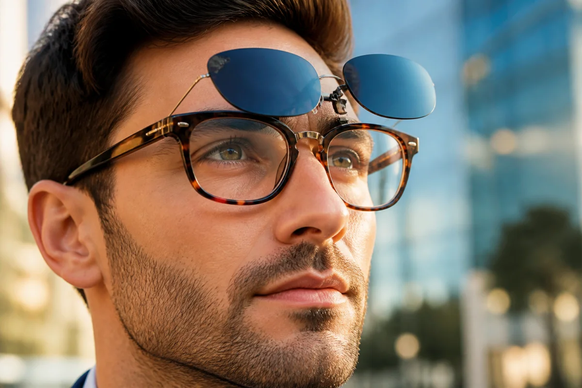 clip solaire adaptable sur-lunettes de vue